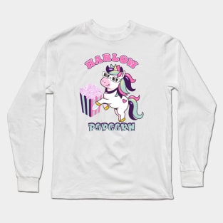 Harlow And Popcorn Funny Popcorn The Pony Long Sleeve T-Shirt